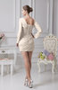 Sexy Sheath One Shoulder Long Sleeve Lace up Chiffon Graduation Dresses