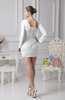 Sexy Sheath One Shoulder Long Sleeve Lace up Chiffon Graduation Dresses