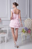 Informal Asymmetric Neckline Sleeveless Short Tiered Party Dresses