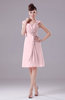 Elegant A-line Thick Straps Chiffon Knee Length Party Dresses
