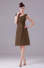 Elegant A-line Thick Straps Chiffon Knee Length Party Dresses