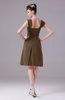 Elegant A-line Thick Straps Chiffon Knee Length Party Dresses