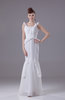Modest Mermaid Scoop Chiffon Floor Length Ruching Evening Dresses