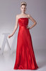 Elegant A-line Strapless Sleeveless Floor Length Pleated Prom Dresses