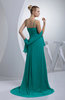 Elegant A-line V-neck Sleeveless Chiffon Sweep Train Evening Dresses
