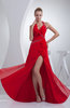 Simple A-line Halter Sleeveless Chiffon Party Dresses