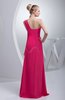 Modest A-line Sleeveless Zipper Chiffon Floor Length Bridesmaid Dresses