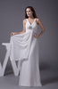 Elegant Church A-line Zip up Chiffon Floor Length Ruching Bridal Gowns