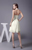 Elegant Halter Sleeveless Zip up Knee Length Flower Prom Dresses