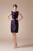 Cute Column Boat Zipper Silk Like Satin Cocktail Dresses