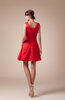 Plain A-line Scoop Zipper Mini Ruching Cocktail Dresses