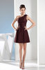 Simple A-line One Shoulder Mini Pleated Bridesmaid Dresses