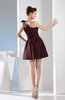 Simple A-line One Shoulder Mini Pleated Bridesmaid Dresses
