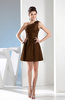 Simple A-line One Shoulder Mini Pleated Bridesmaid Dresses