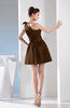 Simple A-line One Shoulder Mini Pleated Bridesmaid Dresses