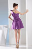 Simple A-line One Shoulder Mini Pleated Bridesmaid Dresses