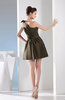 Simple A-line One Shoulder Mini Pleated Bridesmaid Dresses