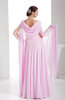 Romantic A-line Scoop Long Sleeve Chiffon Bridesmaid Dresses