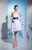 Simple A-line Strapless Chiffon Knee Length Pleated Cocktail Dresses
