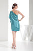 Informal Sheath One Shoulder Silk Like Satin Mini Rhinestone Little Black Dresses