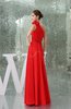 Modest A-line One Shoulder Sleeveless Zipper Floor Length Bridesmaid Dresses