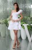Casual A-line Asymmetric Neckline Backless Short Ruffles Party Dresses