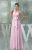 Plain A-line Halter Sleeveless Backless Chiffon Evening Dresses