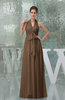 Plain A-line Halter Sleeveless Backless Chiffon Evening Dresses