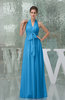 Plain A-line Halter Sleeveless Backless Chiffon Evening Dresses