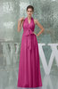 Plain A-line Halter Sleeveless Backless Chiffon Evening Dresses
