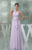 Plain A-line Halter Sleeveless Backless Chiffon Evening Dresses