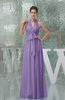 Plain A-line Halter Sleeveless Backless Chiffon Evening Dresses