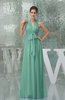 Plain A-line Halter Sleeveless Backless Chiffon Evening Dresses