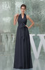 Plain A-line Halter Sleeveless Backless Chiffon Evening Dresses