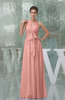 Plain A-line Halter Sleeveless Backless Chiffon Evening Dresses