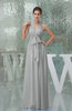 Plain A-line Halter Sleeveless Backless Chiffon Evening Dresses