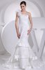 Elegant Outdoor Mermaid Asymmetric Neckline Sleeveless Zipper Court Train Bridal Gowns