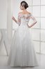 Elegant Beach A-line Illusion Zipper Organza Bridal Gowns