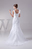 Modest Church Trumpet V-neck Sleeveless Lace up Bridal Gowns
