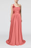 Plain A-line Asymmetric Neckline Chapel Train Sash Prom Dresses