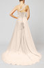 Plain A-line Asymmetric Neckline Chapel Train Sash Prom Dresses