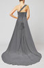 Plain A-line Asymmetric Neckline Chapel Train Sash Prom Dresses