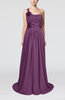 Plain A-line Asymmetric Neckline Chapel Train Sash Prom Dresses
