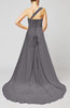 Plain A-line Asymmetric Neckline Chapel Train Sash Prom Dresses