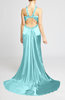 Sexy Sheath Thick Straps Sleeveless Hook up Silk Like Satin Prom Dresses