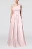 Cute A-line Asymmetric Neckline Sleeveless Chiffon Pleated Bridesmaid Dresses