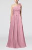 Cute A-line Asymmetric Neckline Sleeveless Chiffon Pleated Bridesmaid Dresses