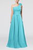Cute A-line Asymmetric Neckline Sleeveless Chiffon Pleated Bridesmaid Dresses