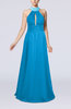 Elegant A-line Sleeveless Zip up Floor Length Evening Dresses