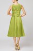 Simple Sleeveless Zip up Chiffon Tea Length Prom Dresses